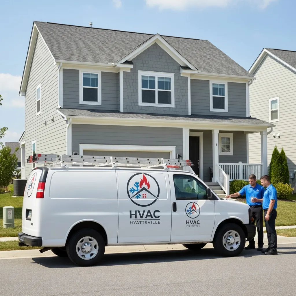 HVAC Hyattsville Service Van on Site
